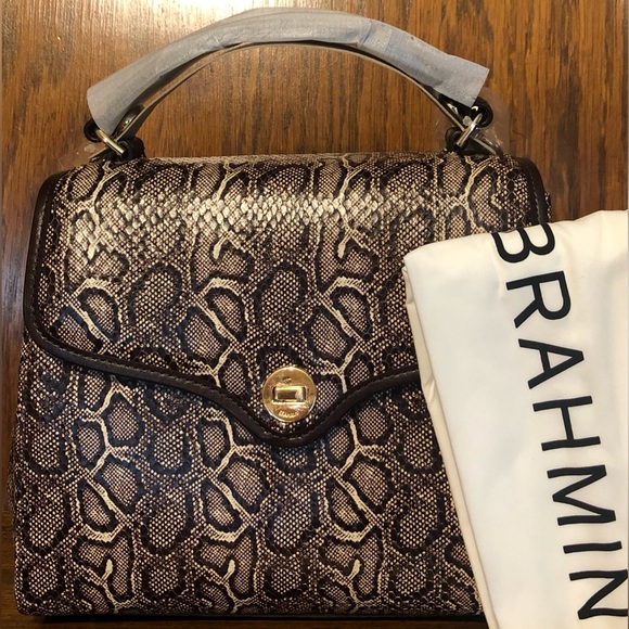 Brahmin Handbags - NWT-Brahmin-Rene-Expresso Caswell Satchel-Non Melbourne Croc-Mini Python-$395